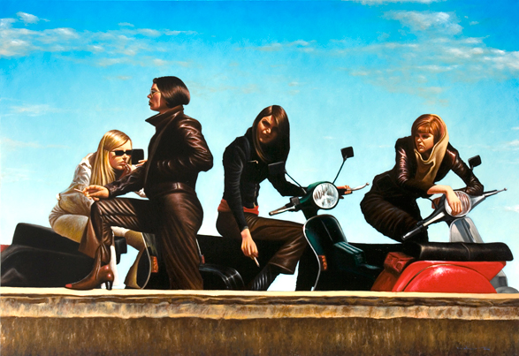 girls on bikes image