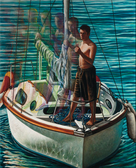 the lonesome boatman oil on canvas